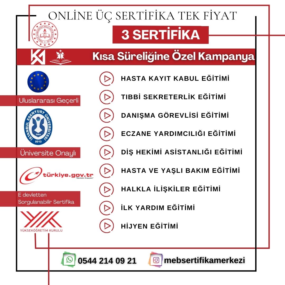 SAĞLIK ALANINDA ÜÇ KURS TEK FİYAT !!